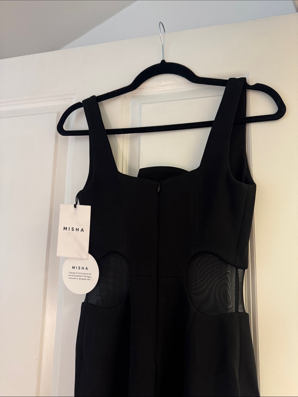 MISHA Damita Dress Black Mesh Cutouts - Picture 8 of 10